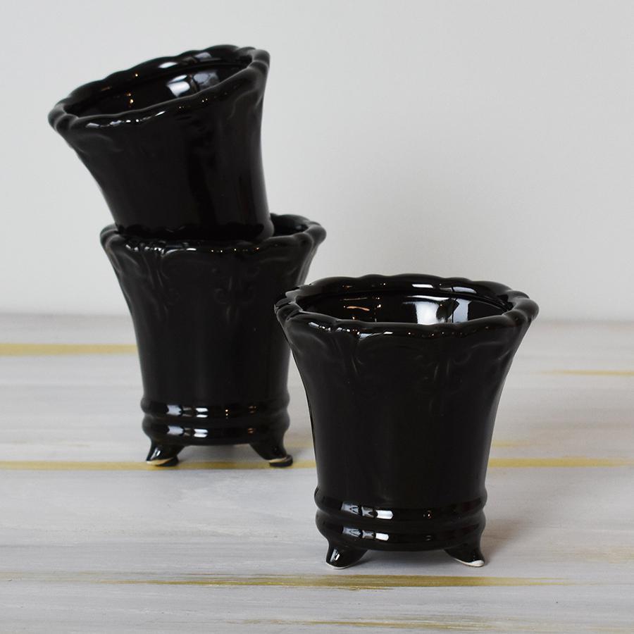 Mini Black Ceramic Urn
